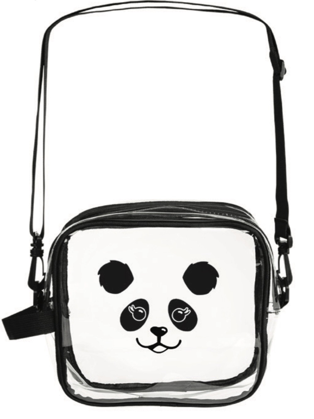 Clear Panda Crossbody Bag - Black and White